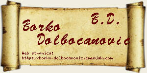 Borko Dolbočanović vizit kartica
